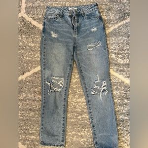 PacSun Eco Light Blue Distressed Mom Jeans